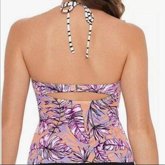 Salt+Cove Hawaii High Neck Halter tankini Swim Top - Picture 2 of 7